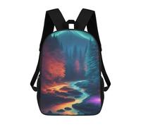 sinyumoney 3D Printing Enchanted Forest Stream -2 Children School Backpacks Boys Bookbags Big Capacity Bookbag Travel Backpack Daypacks 17inch