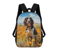 sinyumoney 3D Printing English Springer Spaniel Children 17 Inch School Backpacks Boys Bookbags Big Capacity Bookbag Travel Backpack Daypacks