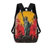 sinyumoney 3D Printing Expressionist Statue of Liberty - Bold Contemporary Art Reinterpretation Children School Backpacks Boys Bookbags Big Capacity Bookbag Travel Backpack Daypacks 17inch