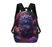 sinyumoney 3D Printing Fantasy Creature in Vibrant Forest Children School Backpacks Boys Bookbags Big Capacity Bookbag Travel Backpack Daypacks 17inch