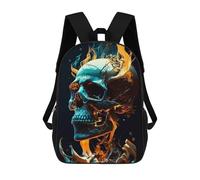 sinyumoney 3D Printing Fantasy Skull Children School Backpacks Boys Bookbags Big Capacity Bookbag Travel Backpack Daypacks 17inch