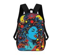 sinyumoney 3D Printing Fashion Knapsack Kids Abstract Space Fantasy Rucksack Boys School Backpack for Girls Elementary School Bags Bookbag Teens 17inch