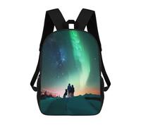 sinyumoney 3D Printing Fashion Knapsack Kids Aurora Galaxy Explorers Rucksack Boys School Backpack for Girls Elementary School Bags Bookbag Teens 17inch