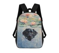 sinyumoney 3D Printing Fashion Knapsack Kids Black Labrador Retriever Painting-3 Rucksack Boys School Backpack for Girls Elementary School Bags Bookbag Teens 17inch