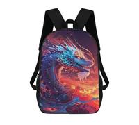 sinyumoney 3D Printing Fashion Knapsack Kids Celestial Fire Serpent Rucksack Boys School Backpack for Girls Elementary School Bags Bookbag Teens 17inch