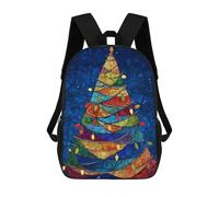 sinyumoney 3D Printing Fashion Knapsack Kids Colorful Christmas Tree Lights Rucksack Boys School Backpack for Girls Elementary School Bags Bookbag Teens 17inch