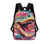 sinyumoney 3D Printing Fashion Knapsack Kids Colorful Dinosaur Art Print -2 Rucksack Boys School Backpack for Girls Elementary School Bags Bookbag Teens 17inch