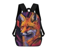 sinyumoney 3D Printing Fashion Knapsack Kids Colorful Fox Illustration Rucksack Boys School Backpack for Girls Elementary School Bags Bookbag Teens 17inch