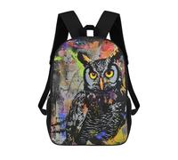 sinyumoney 3D Printing Fashion Knapsack Kids Colorful Owl Art Print -1 Rucksack Boys School Backpack for Girls Elementary School Bags Bookbag Teens 17inch