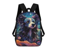 sinyumoney 3D Printing Fashion Knapsack Kids Cosmic Canine Canvas-5 Rucksack Boys School Backpack for Girls Elementary School Bags Bookbag Teens 17inch