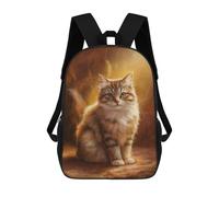sinyumoney 3D Printing Fashion Knapsack Kids Cute And Beautiful Cat Rucksack Boys School Backpack for Girls Elementary School Bags Bookbag Teens 17inch