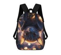 sinyumoney 3D Printing Fashion Knapsack Kids Cute Bat Hanging Upside Down Rucksack Boys School Backpack for Girls Elementary School Bags Bookbag Teens 17inch