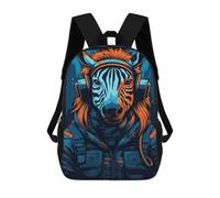 sinyumoney 3D Printing Fashion Knapsack Kids Cybernetic Zebra in Space Suit Rucksack Boys School Backpack for Girls Elementary School Bags Bookbag Teens 17inch