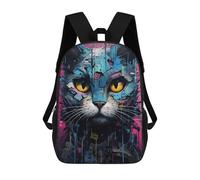 sinyumoney 3D Printing Fashion Knapsack Kids Cyborg Cat Machine Rucksack Boys School Backpack for Girls Elementary School Bags Bookbag Teens 17inch