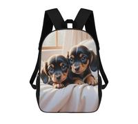 sinyumoney 3D Printing Fashion Knapsack Kids Dachshund Puppies Rucksack Boys School Backpack for Girls Elementary School Bags Bookbag Teens 17inch