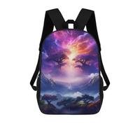 sinyumoney 3D Printing Fashion Knapsack Kids Enchanted Celestial Landscape Rucksack Boys School Backpack for Girls Elementary School Bags Bookbag Teens 17inch