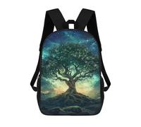 sinyumoney 3D Printing Fashion Knapsack Kids Enchanted Forest Night Sky Rucksack Boys School Backpack for Girls Elementary School Bags Bookbag Teens 17inch
