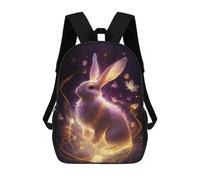 sinyumoney 3D Printing Fashion Knapsack Kids Enchanted Rabbit Fantasy Art Rucksack Boys School Backpack for Girls Elementary School Bags Bookbag Teens 17inch