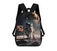 sinyumoney 3D Printing Fashion Knapsack Kids First Moon Landing Rucksack Boys School Backpack for Girls Elementary School Bags Bookbag Teens 17inch