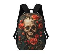 sinyumoney 3D Printing Fashion Knapsack Kids Floral Skull Dead Rucksack Boys School Backpack for Girls Elementary School Bags Bookbag Teens 17inch