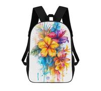 sinyumoney 3D Printing Fashion Knapsack Kids Flowers Watercolor Rucksack Boys School Backpack for Girls Elementary School Bags Bookbag Teens 17inch