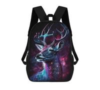 sinyumoney 3D Printing Fashion Knapsack Kids Galactic Deer Art Print-10 Rucksack Boys School Backpack for Girls Elementary School Bags Bookbag Teens 17inch