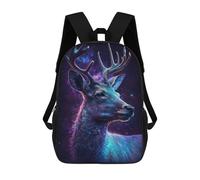sinyumoney 3D Printing Fashion Knapsack Kids Galactic Deer Art Print-6 Rucksack Boys School Backpack for Girls Elementary School Bags Bookbag Teens 17inch