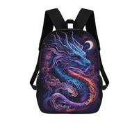 sinyumoney 3D Printing Fashion Knapsack Kids Galactic Dragon Art Print Rucksack Boys School Backpack for Girls Elementary School Bags Bookbag Teens 17inch