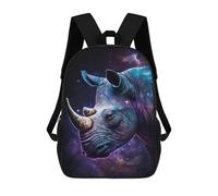 sinyumoney 3D Printing Fashion Knapsack Kids Galactic Rhino Portrait-7 Rucksack Boys School Backpack for Girls Elementary School Bags Bookbag Teens 17inch