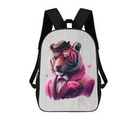 sinyumoney 3D Printing Fashion Knapsack Kids Gangster Tiger Funny Rucksack Boys School Backpack for Girls Elementary School Bags Bookbag Teens 17inch