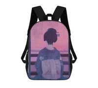 sinyumoney 3D Printing Fashion Knapsack Kids Geisha Retro Rucksack Boys School Backpack for Girls Elementary School Bags Bookbag Teens 17inch