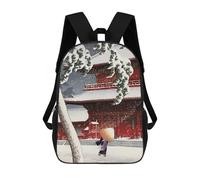 sinyumoney 3D Printing Fashion Knapsack Kids Geishain The Snow Storm Rucksack Boys School Backpack for Girls Elementary School Bags Bookbag Teens 17inch