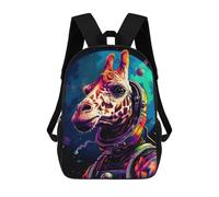 sinyumoney 3D Printing Fashion Knapsack Kids Giraffe Astronaut in Space Rucksack Boys School Backpack for Girls Elementary School Bags Bookbag Teens 17inch