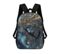 sinyumoney 3D Printing Fashion Knapsack Kids Golden Crowned Mystic Art Rucksack Boys School Backpack for Girls Elementary School Bags Bookbag Teens 17inch