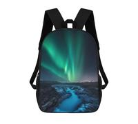 sinyumoney 3D Printing Fashion Knapsack Kids Green Vs Blue Rucksack Boys School Backpack for Girls Elementary School Bags Bookbag Teens 17inch