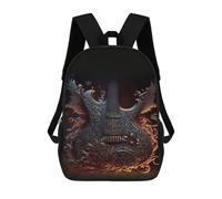 sinyumoney 3D Printing Fashion Knapsack Kids Guitar Artwork Music Decor Rucksack Boys School Backpack for Girls Elementary School Bags Bookbag Teens 17inch
