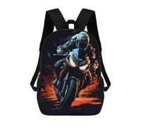 sinyumoney 3D Printing Fashion Knapsack Kids Motorcycle Supersportler Rucksack Boys School Backpack for Girls Elementary School Bags Bookbag Teens 17inch
