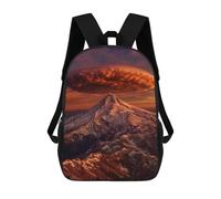 sinyumoney 3D Printing Fashion Knapsack Kids Mountain Sunset with Clouds Rucksack Boys School Backpack for Girls Elementary School Bags Bookbag Teens 17inch