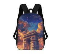 sinyumoney 3D Printing Fashion Knapsack Kids Paris Skyline Sunset Rucksack Boys School Backpack for Girls Elementary School Bags Bookbag Teens 17inch