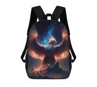 sinyumoney 3D Printing Fashion Knapsack Kids Phoenix Rising Mythical Bird Artwork -2 Rucksack Boys School Backpack for Girls Elementary School Bags Bookbag Teens 17inch