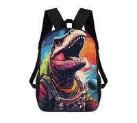 sinyumoney 3D Printing Fashion Knapsack Kids Space Dinosaur Adventure -17 Rucksack Boys School Backpack for Girls Elementary School Bags Bookbag Teens 17inch