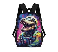 sinyumoney 3D Printing Fashion Knapsack Kids Space Dinosaur Adventure Rucksack Boys School Backpack for Girls Elementary School Bags Bookbag Teens 17inch