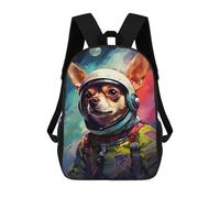 sinyumoney 3D Printing Fashion Knapsack Kids Space Dog Adventure -19 Rucksack Boys School Backpack for Girls Elementary School Bags Bookbag Teens 17inch