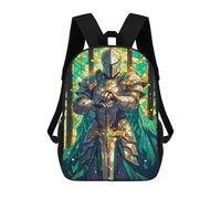 sinyumoney 3D Printing Fashion Knapsack Kids Stained Glass Paladin Rucksack Boys School Backpack for Girls Elementary School Bags Bookbag Teens 17inch