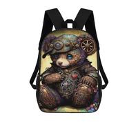 sinyumoney 3D Printing Fashion Knapsack Kids Steampunk Panda Art Print Rucksack Boys School Backpack for Girls Elementary School Bags Bookbag Teens 17inch