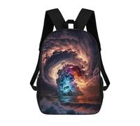 sinyumoney 3D Printing Fashion Knapsack Kids Sunset Beach Maelstrom Rucksack Boys School Backpack for Girls Elementary School Bags Bookbag Teens 17inch