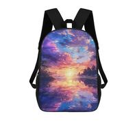 sinyumoney 3D Printing Fashion Knapsack Kids Sunset Reflections on Water Rucksack Boys School Backpack for Girls Elementary School Bags Bookbag Teens 17inch