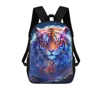 sinyumoney 3D Printing Fashion Knapsack Kids Tiger Fantasy Artwork-5 Rucksack Boys School Backpack for Girls Elementary School Bags Bookbag Teens 17inch