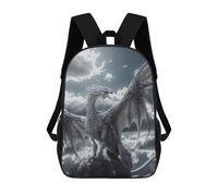 sinyumoney 3D Printing Fashion Knapsack Kids White Heaven Dragon Rucksack Boys School Backpack for Girls Elementary School Bags Bookbag Teens 17inch
