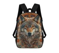 sinyumoney 3D Printing Fashion Knapsack Kids Wolf Mandala Art Print Rucksack Boys School Backpack for Girls Elementary School Bags Bookbag Teens 17inch